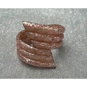 Vintage 50s Pink Lucite Confetti Bracelet 1950s Retro Atomic Hinge Cuff MCM